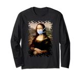 Funny Flu Season Mona Lisa with Mask Spoofing The Arts Long Sleeve T-Shirt