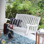 Bonn Mahogany Wood White Porch Swing