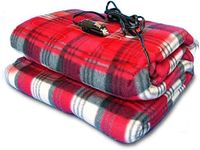 Zone Tech Car Travel Blanket –Premium Quality 12V Automotive Red Plaid Polar Fleece Material Comfortable Seat Blanket Great for Winter, Home, Road Trip and Camping