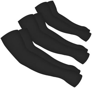 Arm Sleeves Men Women,3 Pairs UV Sun Protection Arm Cover for Men,for Basketball Golf Hiking Driving Jogging (Black)