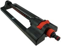 GARDENIX Precision Garden Oscillating Bar Sprinkler with Adjustable Range and Quick-Connect Hose System - 16 Nozzles - Watering for Garden Lawn Grass - Black