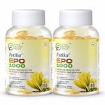 Fytika Epo 1000 Evening Primrose Oil and Tocotrienol Capsules, For Healthy and Acne-free Skin, Helpful in PMS & Menopause, Natural Oil Extract, Softgel Capsules (60 Capsules, 2)