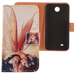 Lankashi Painted Design Leather Cover Skin Protection Case for HTC Desire 300 (Wing Girl)