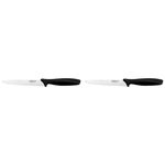 Rockingham Forge Essentials 8007 Range Lightweight Stainless Steel 5” Utility Knife with Black Handle, Individually Carded (Pack of 2)