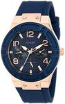 Guess Silicone Rigor Analog Blue Dial Women Watch-U0571L1, Blue Band