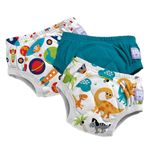 Bambino Mio British Brand (3 Pack) Training Pants for Toddlers Reusable Cloth Potty Pants Training Underwear, 2-3 Years, Boys Space Dinosaurs, Baby and Toddler, Boys and Girls with Cross-Stitch