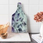 Ambesonne Purple Cutting Board, Cascade of Leaves in a Cold Windy Morning Monochromatic Pastel Tones, Decorative Tempered Glass Cutting and Serving Board, Wine Bottle Shape, Coconut Quartz and Lilac