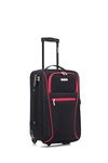 Skylark 20" Cabin Carry On Suitcase Super Lightweight Expandable 2 Wheel Soft Shell Luggage with Built in Combination Lock for All Airlines EasyJet Ryanair British Airways 55x35x20