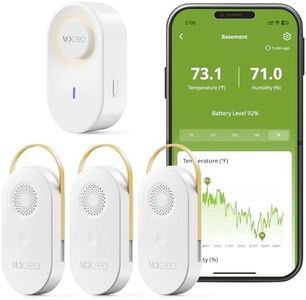 MOCREO WiFi Thermometer Hygrometer, 2000ft Long Range Temperature Humidity Sensor Monitor with Remote App Alerts, Hub with Night Light & 2-Year Data Export, for Home, Greenhouse, Reptile Tank 3 Pack