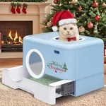 YITAHOME Large Enclosed Cat Litter Box with Lid Cover, Hooded Odorless Anti-Splashing Cat Toilet with Drawer Litter Scoop Front Entry Top Exit Door, Easy to Install and Clean