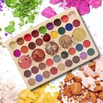 MATT LOOK 41 Colors Hd Pro Glam Palette|Multi-Purpose Use Palette|Bright Vibrant Colors|Water Proof Formula|One Stroke Application|Eye Shadows & Highlighters In One Palette- Multicolor 01(41.6G)