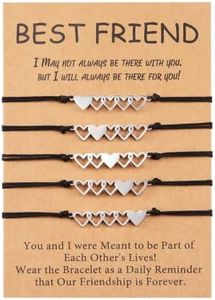 CheersLife 5 Piezas Juego De Pulseras Para Mejores Amigos Pulsera De Deseos De Amistad Pulsera De Corazón a Distancia a Juego Regalos Para Mujeres Niñas Adolescentes Hombres Hermanas