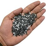 Embroiderymaterial Round Hotfix Rhinestones Glass Crystal in Silver Crystal Color, 1440 Pieces -SS16 (4MM)