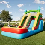 Albott Commercial Bounce House with Slide & Water Pool, Heavy Duty Inflatable Bouncer with Blower, 100% PVC Jumping Castle for Outdoor Backyard Fun, for Adult & Kids 3-12, 21×11.4×12.5 FT