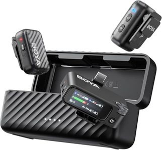BOYA BOYAMIC 2 Wireless Microphones for iPhone 15-16/Android/PC/Camera,AI Noise Cancellation,32-bit Float Internal Recording,984ft Range, 54H Battery with Charging Case for Recording(without Clip Mic)