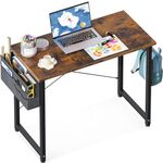 ODK 32 inch Small Computer Desk Study Table for Small Spaces Home Office Student Laptop PC Writing Desks with Storage Bag Headphone Hook, Vintage