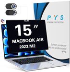 PYS Magnetic MacBook Air 15 Inch Privacy Screen (2024/2023, M3/M2) - Laptop Privacy Filter with Camera Cover Slide and Anti-Glare Protector, Easy On/Off Anti-Blue Light Privacy Screen Protector