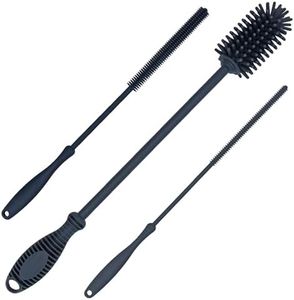 Kitchiny 12.5" Silicone Bottle Brush & Straw Cleaner Brush Set | Water Bottle Cleaner for Hydro Flasks, Tumblers, Glassware, Vases and Narrow Neck Containers