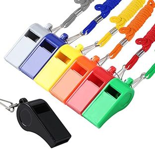 SANNIX 7 Pack Plastic Whistles Coaches Referee Whistles with Lanyards Colorful Whistles for Kids Sports Whistles for Football Basketball Training Gyms Emergency