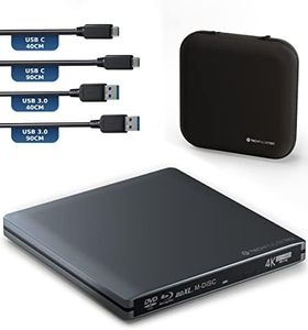 techPulse120 - Grabador Externo USB 3.1 Type-C (UHD BLU-Ray, CD DVD de Aluminio, para Ordenador, Windows macOS Deluxe Paket, Color Gris