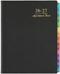 Appointment Book/Planner 2026-2027 - Weekly Appointment Book 2026-2027, July 2026 - June 2027, Daily/Hourly Planner with Tabs, 15 Minutes, 8.26" x 11.4", Wirebound - Black