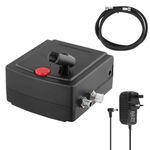 Airbrush Air Pump Kit, Portable Spray Pump Air Compressor Kit Air-Paint Control 25PSI Airbrush Tool for Painting Model Makeup Craft Art Nail Tool Set, Black