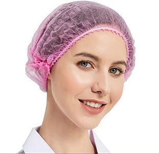 ProtectX 500-Pack Pink Disposable Hair Nets, Elastic Head Cover, Bouffant Caps, Sanitation Head Cover for Food Service, Spa Men & Women - 21 inch