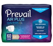 Prevail Breezers 360 Ultimate Absorbency Incontinence Briefs, Size 3, 15-Count (Pack of 4)