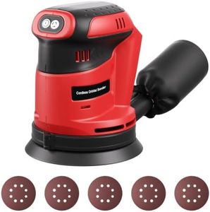 Brushless Cordless Random Orbital Sander for Milwaukee M18(NO Battery),5″Palm Sanding Machine Tool with 3-Speed,Dust Collector&10PCS Sandpapers for Woodworking,Auto Repair,Drywall, Polishing