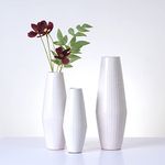 Hosley® Timeless Elegance Set of 3 White Textured Ceramic Vases Modern Home Decor Accents with Classic Appeal Versatile Sizes for Stylish Arrangements Perfect for Flowers and Greenery Thoughtful Gift