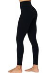 Sunzel Sunzfly Workout Leggings for Women, High Waisted Compression Workout Gym Yoga Pants, Tummy Control & No Front Seam Lycra Jet Black Large 28"