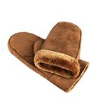 AiSi Womens Sheepskin Gloves Winter Warm Mittens with Cuff, Light tan, One size, Light Tan