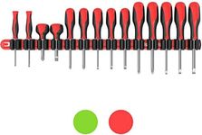 Olsa Tools Premium Wall Mount Screwdriver Organizer | Red Nylon + Black Clips | Holds 14 Screwdrivers