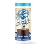 MiracleWipes for Granite & Stone - Clean, Protect, and Polish Countertops and Stone Surfaces - Kitchen and Bathroom Cleaning Support - (30 Count)