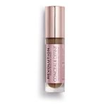 Makeup Revolution Full Coverage Conceal And Define Cream Concealer, C16 Dark Brown, 3.4Ml Matte Finish, Acne Prone