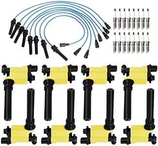ENA Set of 8 Heavy Duty Ignition Coil with 16 Spark Plug and Blue Wire Set Compatible with Dodge Ram 3500 5.7L V8 Replacement for UF378