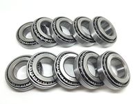 (Set of 10) Trailer Hub Wheel Bearing Set A14 WPS (TM) L44643 L44610 for 2000# Axle I.D. 1.00 inch