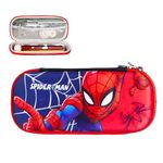 S4SQUARE ENTERPRISE Multipurpose Double Compartment Pencil Pouch for Boys Zipper Chain Double (Spiderman)