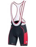 Santic Men's Cycling Bib Shorts 4D Padded Breathable Bicycle Mountain Road Riding Bike Bibs Red