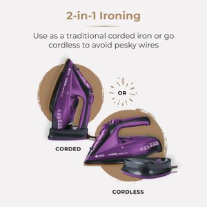 Tower CeraGlide Cordless Steam Iron – Purple