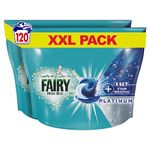 Fairy Non-Bio Platinum PODS, Washing Liquid Laundry Detergent Tablets/Capsules, 120 Washes (60 x 2) with Extra Stain Removal