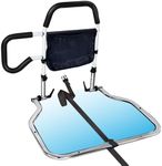 HuaQue Bed Rails for Elderly Adults Safety, Foldable Bed Guard Rails, Non-Wobble Assist Bar for Seniors Fit King/Queen/Full/Twin Size, Adjustable Heights & Storage Pocket