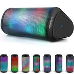 Bluetooth Speakers Portable Wireless 7 LED Lights Modes Bluetooth Speaker 5.0 with True Wireless Stereo Pairing Built-in Mic,AUX,HandsFree for iPhone, Samsung TV Computer etc