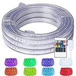 Areful LED Rope Lights, 16.4ft Flat Flexible RGB Strip Light, Color Changing, Waterproof for Indoor Outdoor Use, Connectable Decorative Lighting, 8 Colors and Multiple Modes