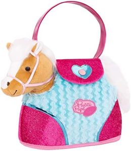 Pucci Pups – Beige Horse with Blue Stripes and Pink Pony Bag (ST8274Z) 10 inches