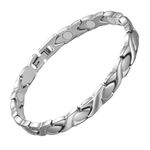 Jeracol Titanium Magnetic Bracelets for Women Bracelets Titanium Magnetic Brazaletes with 3500 Gauss Magnets Adjustable Wristband with Removal Tool & Jewellry Gift Box