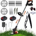 Garden Strimmer Cordless Battery Grass Strimmer Electric Strimmer with 2Ah Li-ion Battery and Charger, Lawn Edger Tool for Trimming Grass Weed,24V