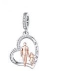 M&S My Grandad My Hero Love Heart Charm Grandson Grandaughter Gift Bead Pendant, 925 Sterling Silver Dangle Charm, Compatible With Pandora & European Bracelet …