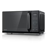 Toshiba Black Mirror Microwave 900w 23L Microwave Oven with Digital Display, Solo, Auto Defrost, One-touch Express Cook with 11 Power Levels, 7 Auto Menus, Perfect for 10'' pizza, MW3-EM23PF(MB)