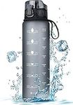 FULDENT Sports Water Bottle 1L Leakproof Design Water Bottle, BPA Free Tritan Plastic Drinking Bottle for Teenager, Adult, Sports, Hiking, Gym, Fitness, Outdoor, Cycling, School & Office